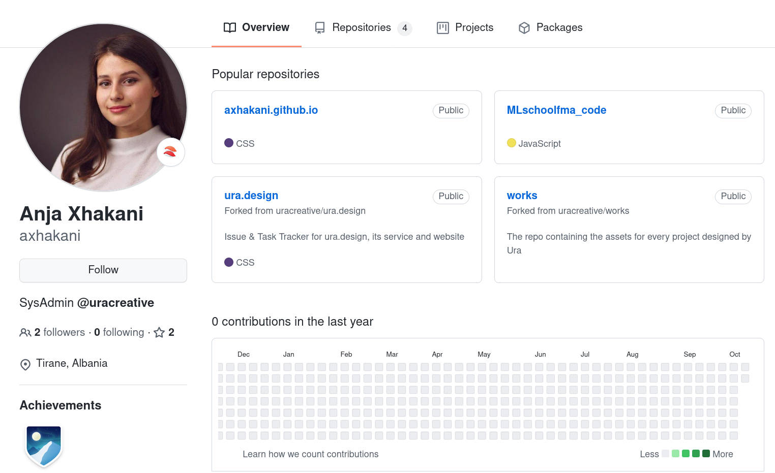 Anja Xhakani, Github